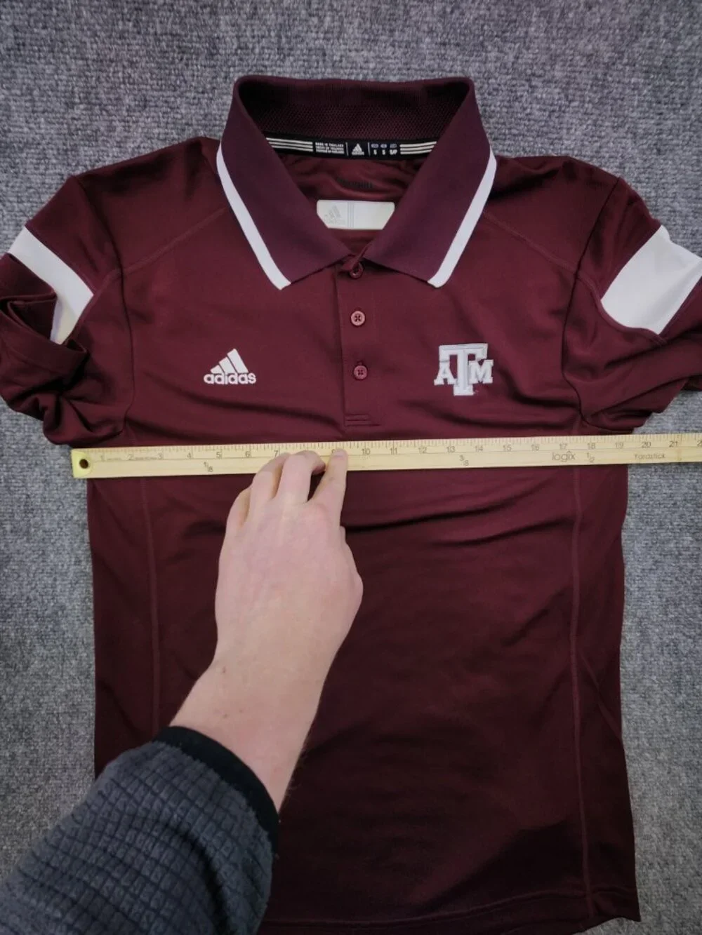 Adidas Climalite Men's Small Texas A&M Red Maroon Short Sleeve Polo Shirt Logo
